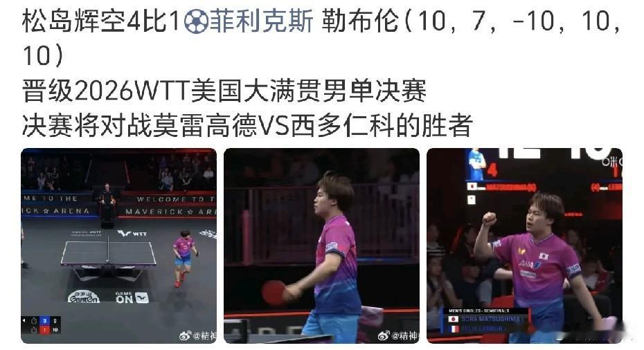 松岛辉空这是奔着男单冠军来了。晋级美国大满贯决赛松岛就能拿到1400积分，排名