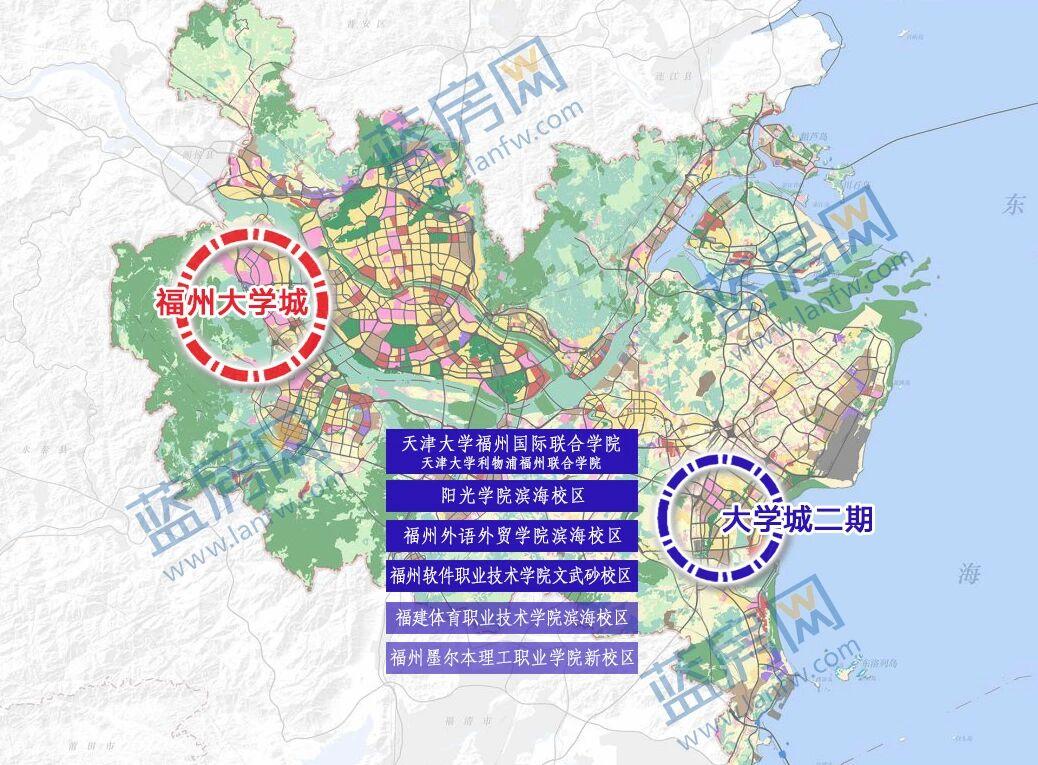 截止目前，福州新区依托职教城（大学城二期）建设，集聚落地天津大学福州国际校区、福