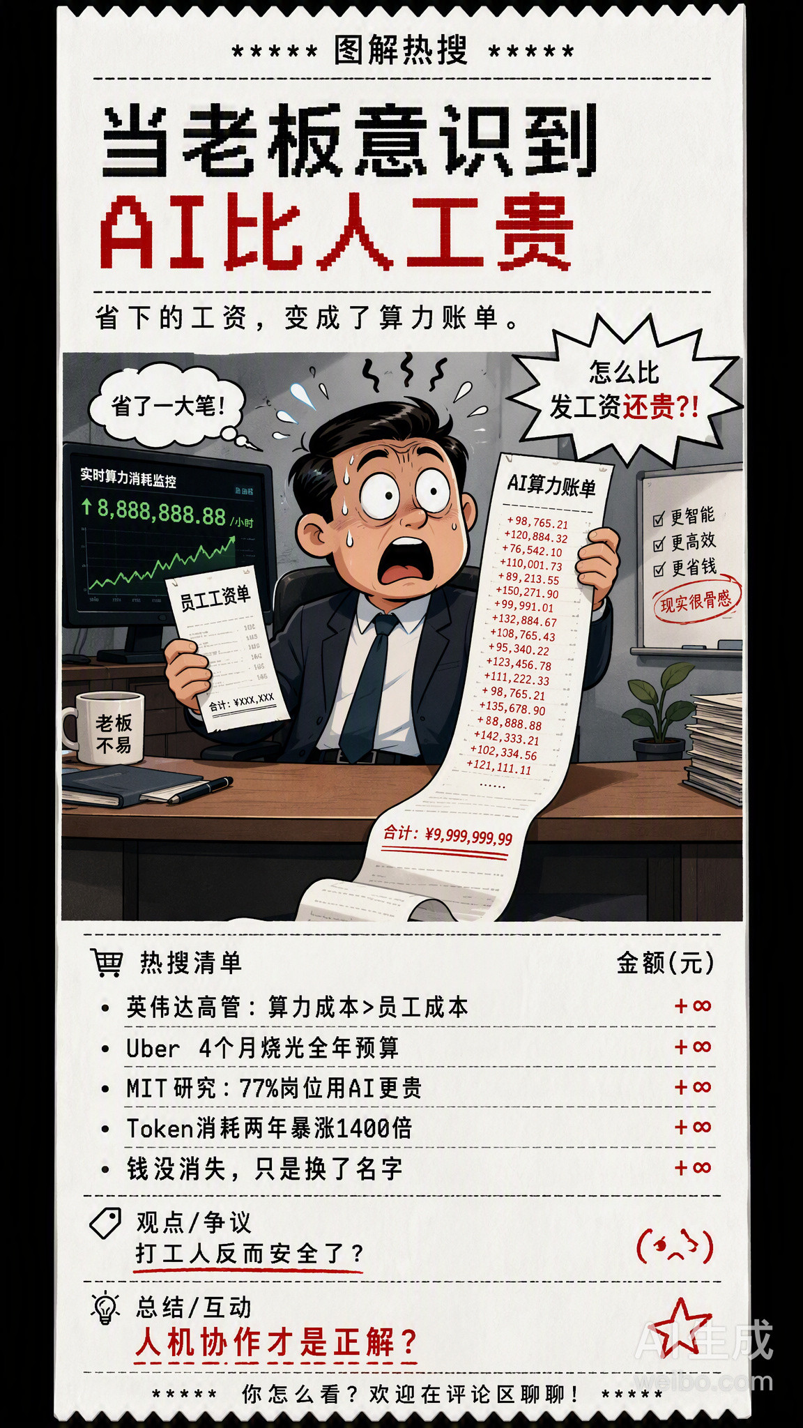 英伟达高管最近说了句大实话：“就我的团队而言，算力成本远高于员工成本。...