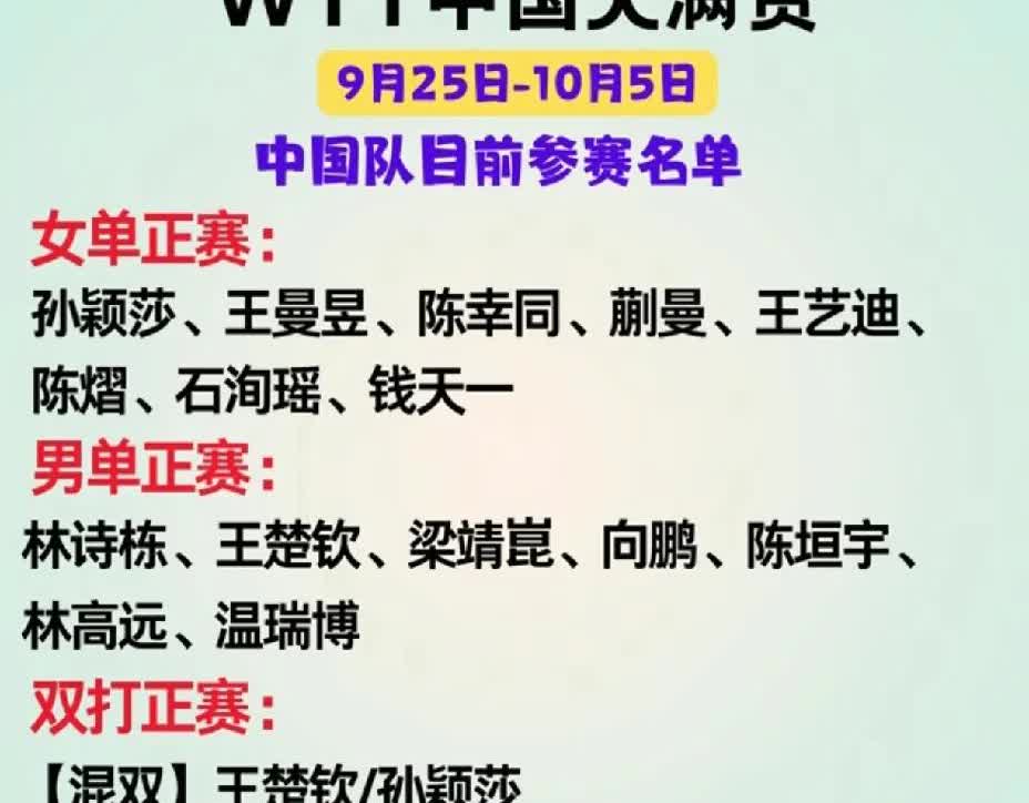 真是看不懂了，北京大满贯有惊喜又有惊吓。刚刚WTT北京大满贯国乒正赛