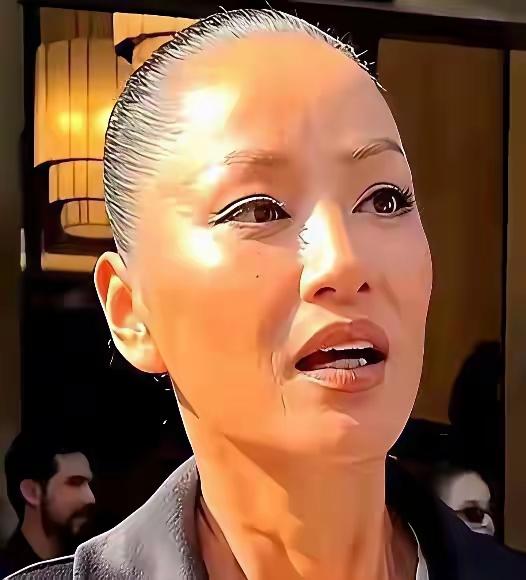 我的天呐！瞿颖这个大背头发型着实有些惨不忍睹，看上去头发都快掉光了。或许是长