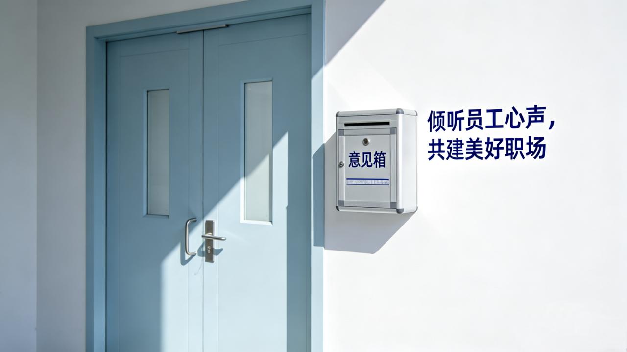 公司在大门旁边挂了个意见箱，说是“倾听员工心声，共建美好职场”。挂了一个月，没