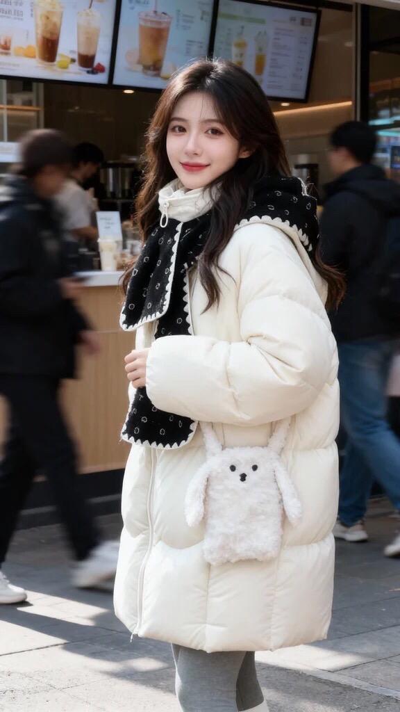 中式风穿搭服装街拍加厚保暖韩系穿搭微胖穿搭