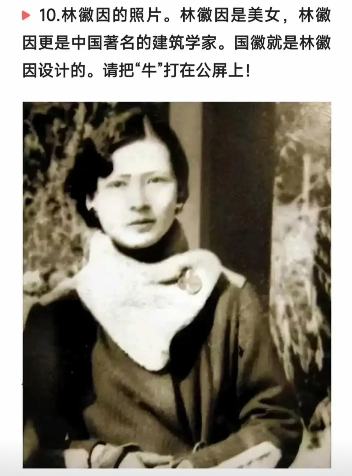 林徽因：美貌与建筑才华齐绽的传奇女性