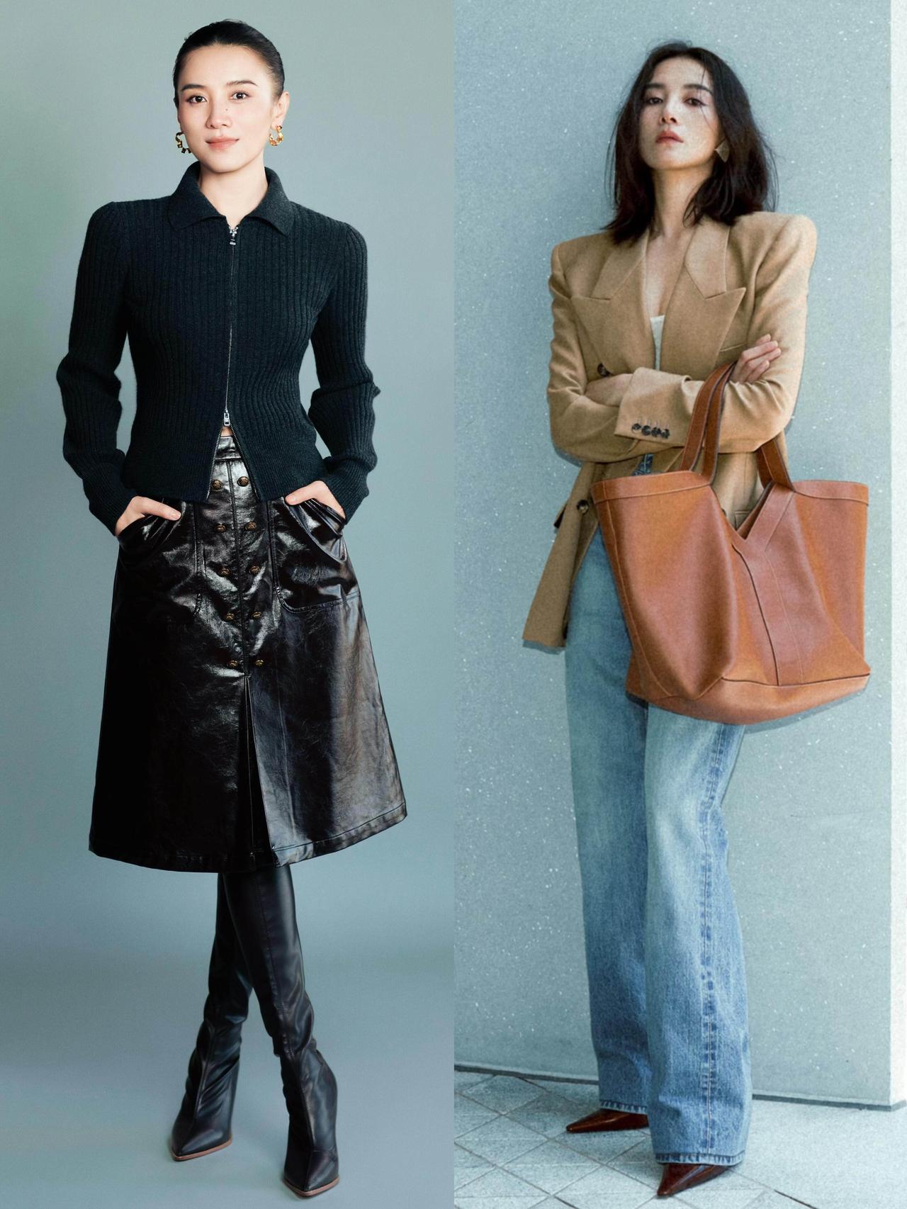 宋佳大女人通勤风，气场拉满很高级！她的早秋穿搭兼顾利落与松弛，擅长运用西装、皮