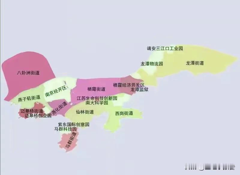 栖霞区作为南京东大门，长期以来区内拥有国家级经开区、大学城和国家一级港区龙潭港，