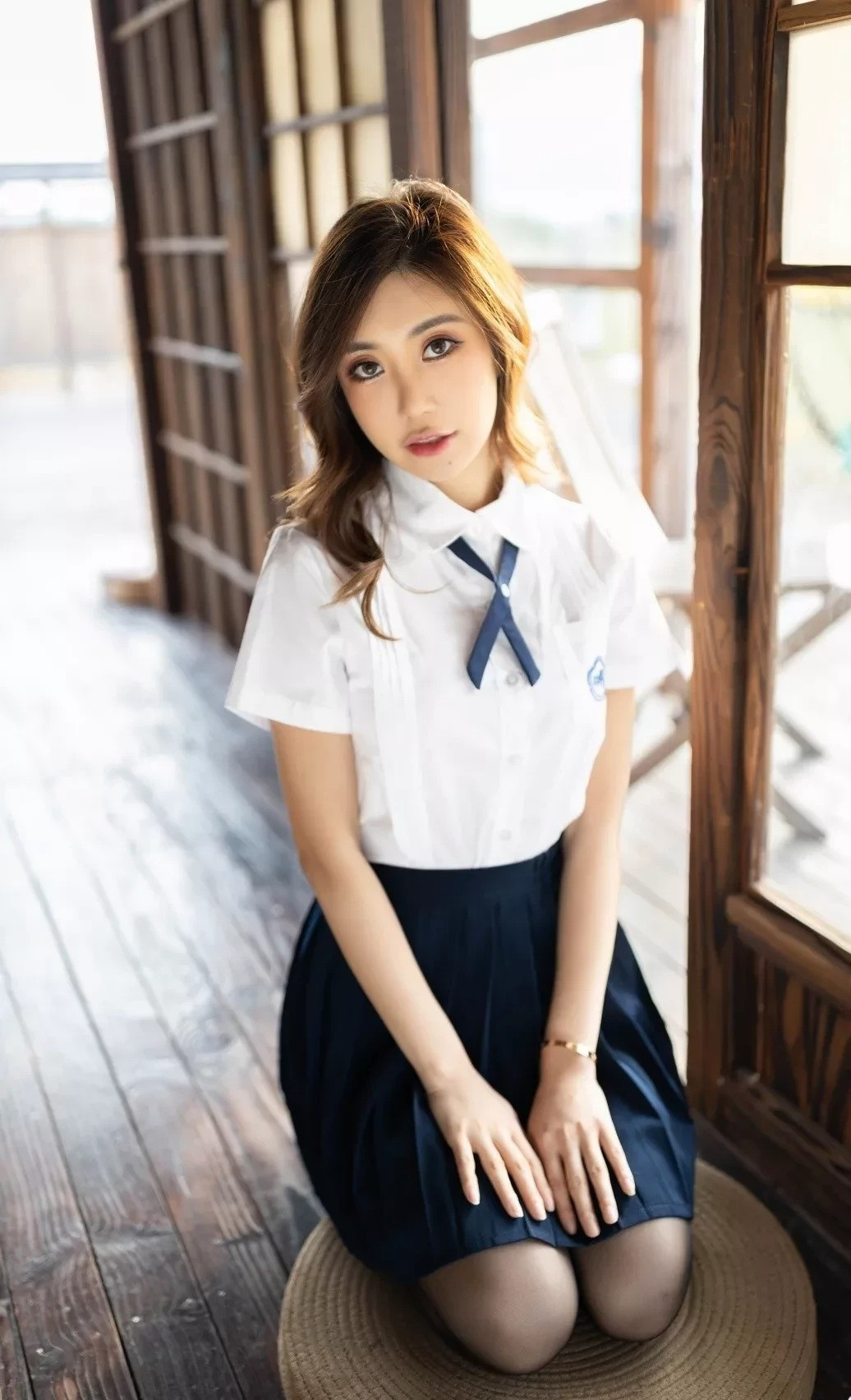校服也能穿得这么好看，小姐姐厉害了