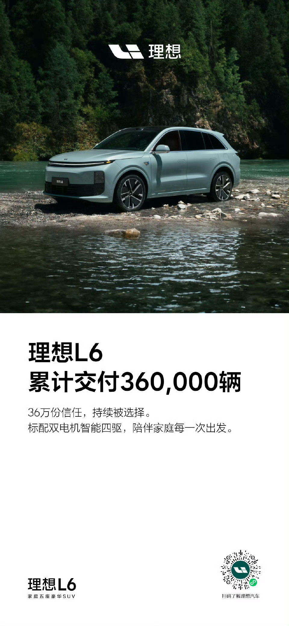 理想L6累计交付36万辆上市21个月，月均销量1.7万