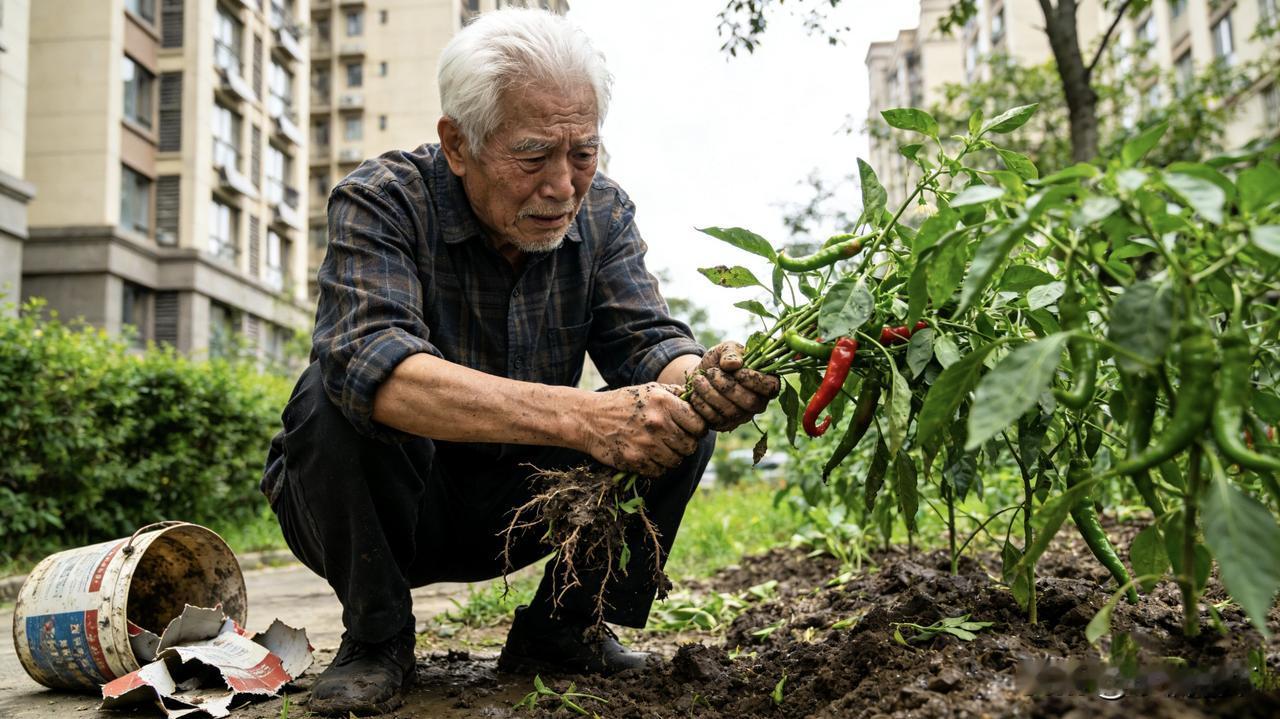 物业拔菜捅了马蜂窝！大爷天天堵门骂街，这事到底谁对谁错？物管趁业主不在家，