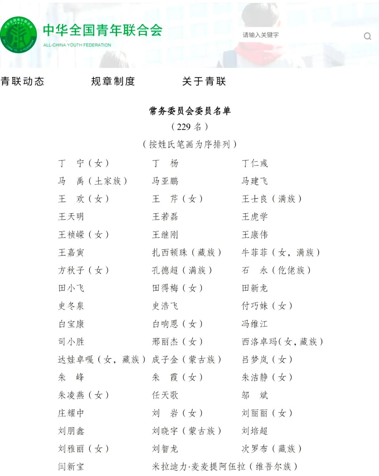全国青年联合会官方发布名单，24岁的孙颖莎当选第十四届常务委员会委员，祝贺！孙颖