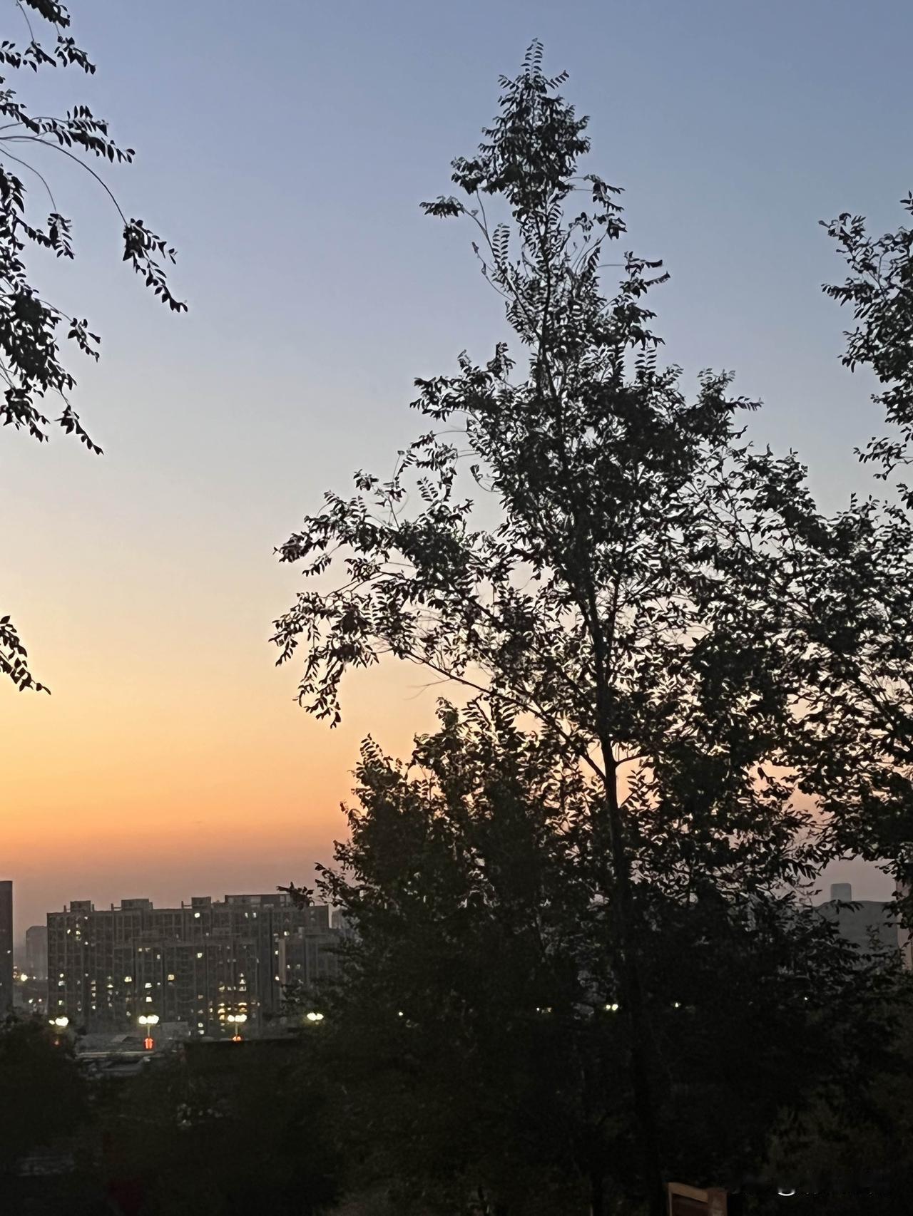 灯光点点晚风习习喧嚣散去嘈杂停止天边的一抹晚霞渐渐收起耀眼的光芒星光