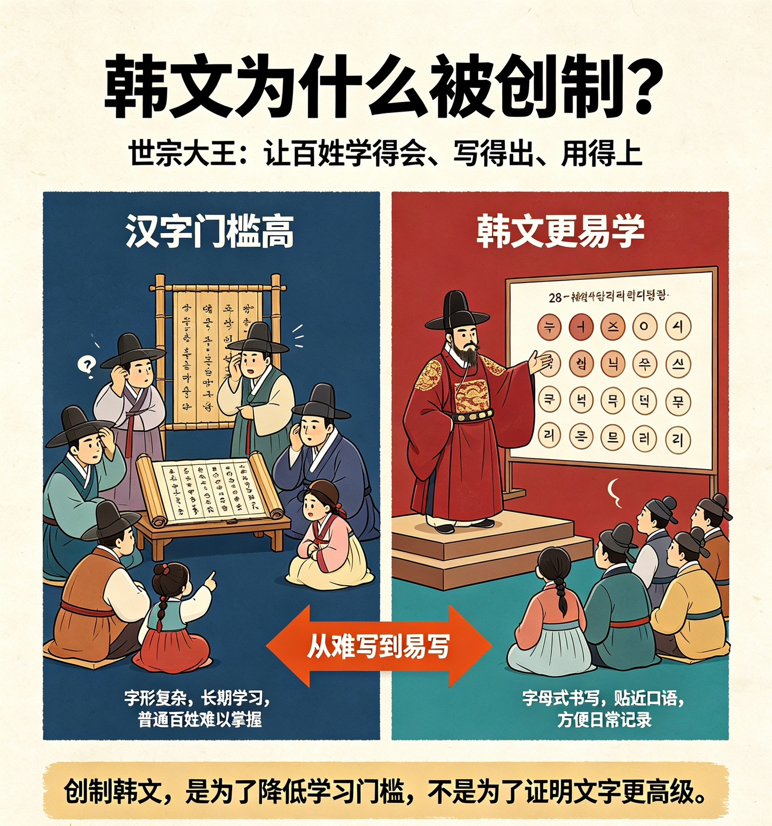 可笑的文化自嗨！现在很多韩国网友疯狂吹牛皮，说韩文吊打汉字、比汉字高级！但我把历史真相扒出来，简直是
