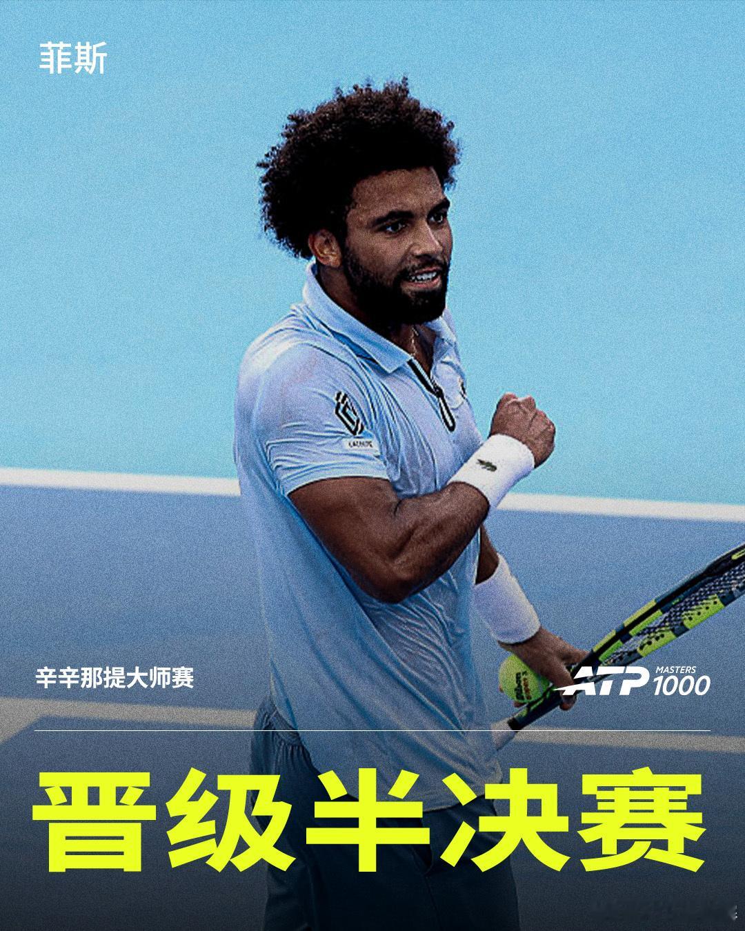 菲斯再进大师赛四强🔥ATP1000辛辛那提大师赛1/4决赛，21号种子菲斯仅