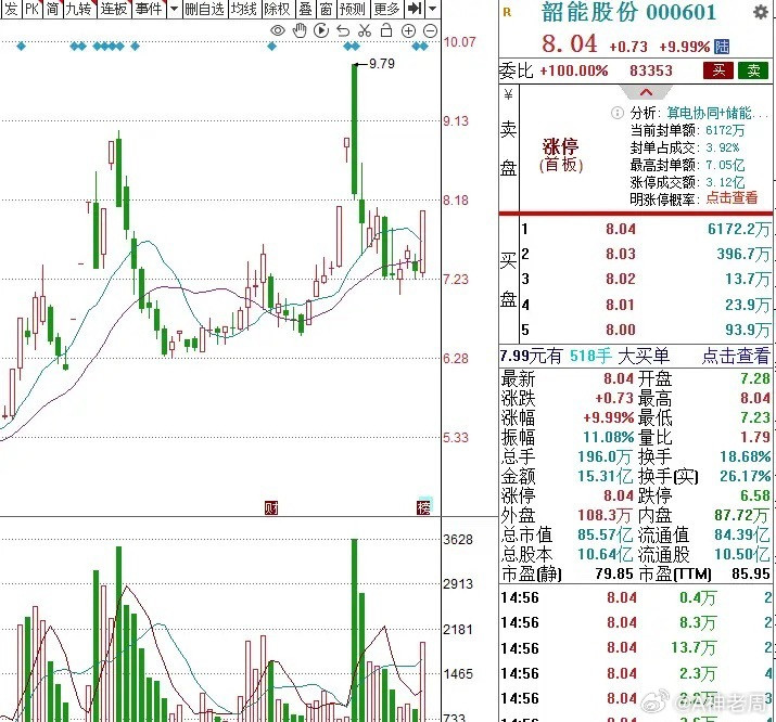 深度复盘：3个低价电力股，值得关注 1.韶能股份　　8.04元水电+算电协同