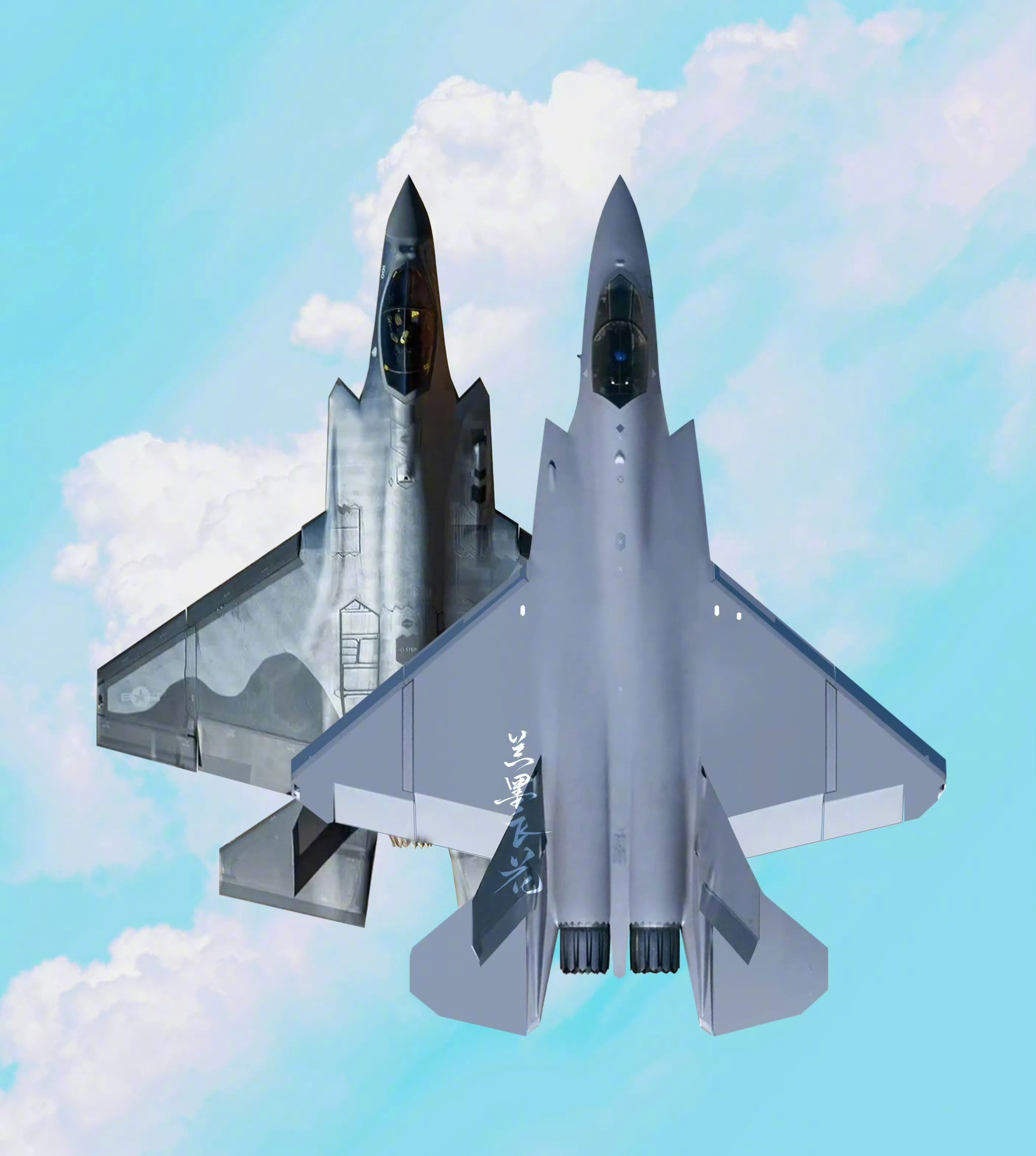 都是35，但咱们歼-35比美国F-35大很多，咱们还是双发。完全不是一个级别。