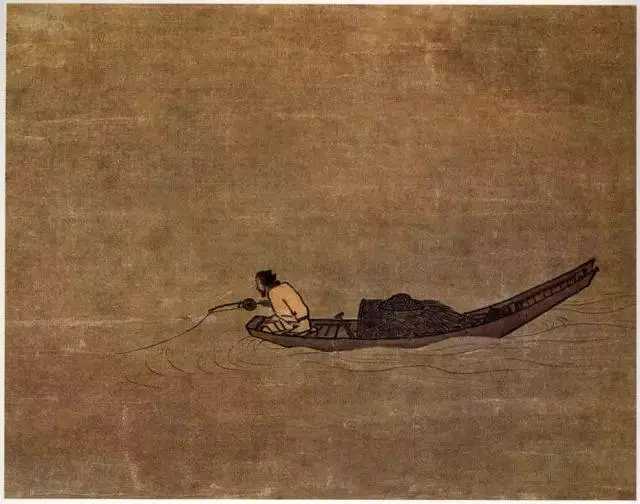 《寒江独钓图》宋马远绢本水墨。26.7cm×50.6cm日本东京国立博物