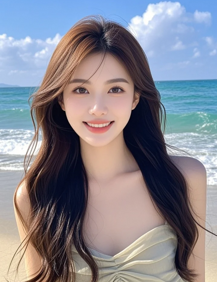 远方的海，近处的她，刚刚好都在镜头里