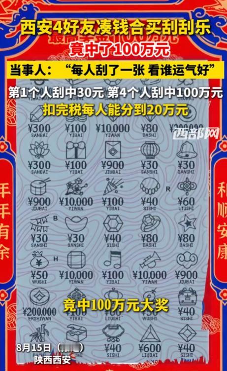这就是命啊！ 最近西安这起中奖趣事，真的刷爆各大平台，很多人看完第一反应就是