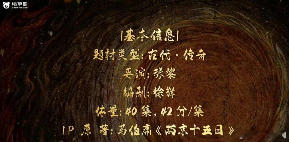 电视剧《两京十五日》领衔主演：成毅、林更新主演：张哲华、王和、姜佩瑶导演：张黎（