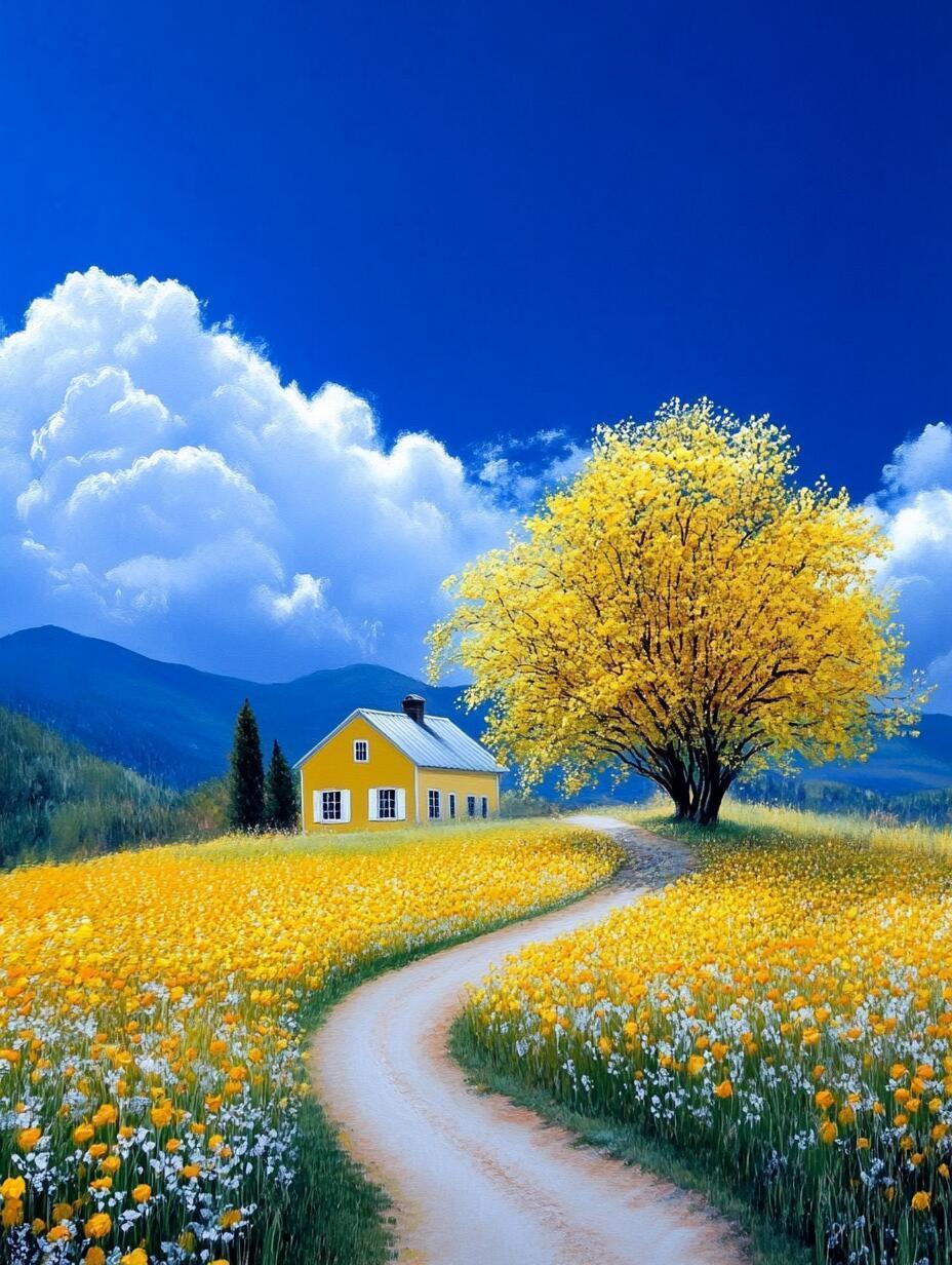 田园诗意，花海与自然的邂逅。[点赞]​​​