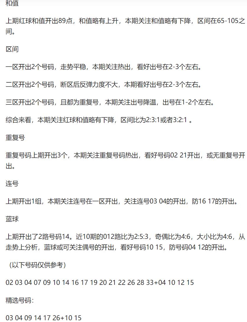 辛丹丹来啦！这篇是丹丹小美女本尊亲自分析：04101215，号码重心都在大