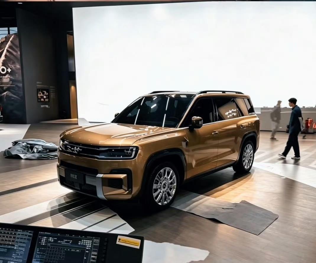 2026成都车展现场，比亚迪钛9实车就摆在那，不用再对着渲染图脑补了。车长超5米2，轴距3米1多，我