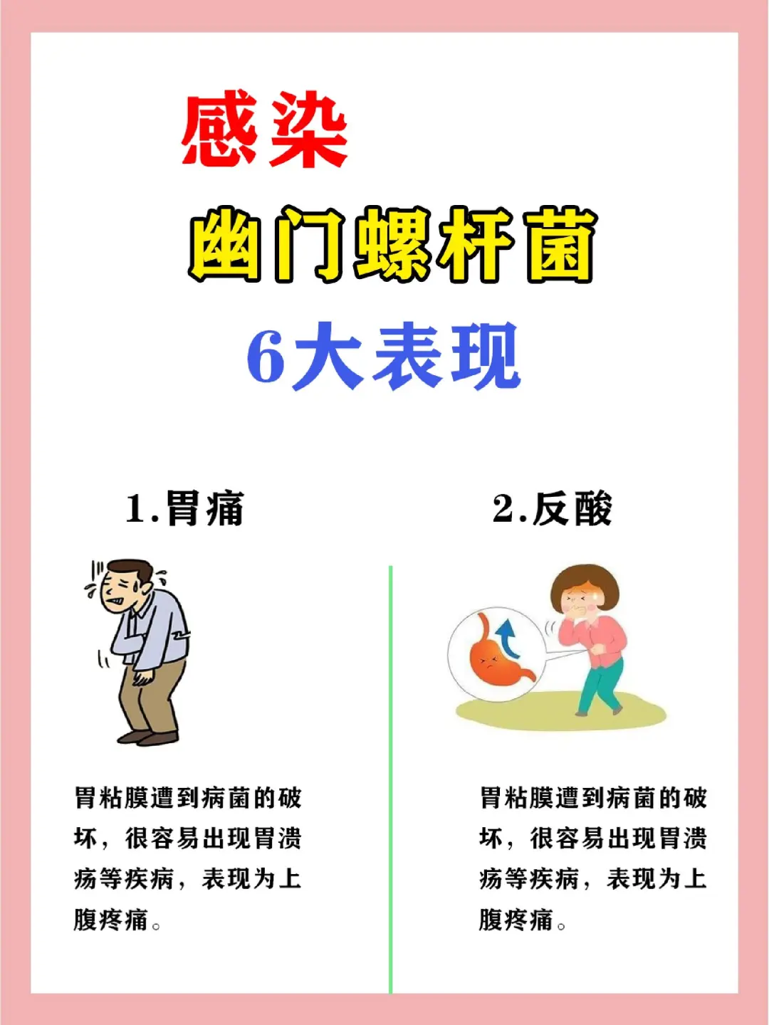 身体感染幽门螺杆菌可能会出现这些症状！