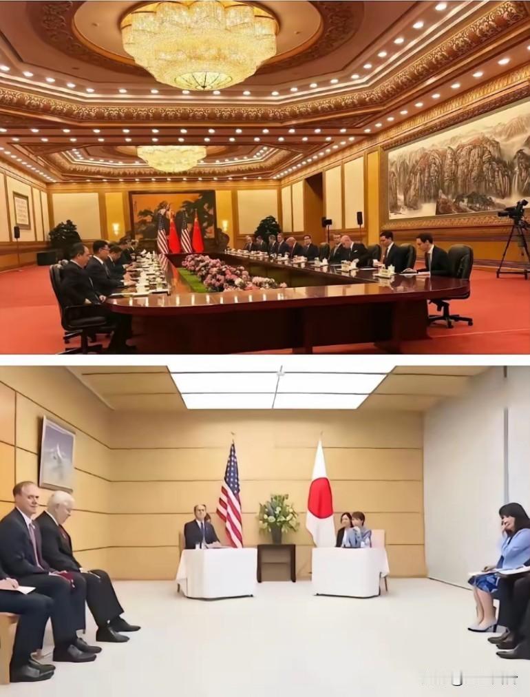 日本的会客厅既小又矮，让人感觉很压抑很寒酸！韩国和马克龙那场也小很拥挤！日