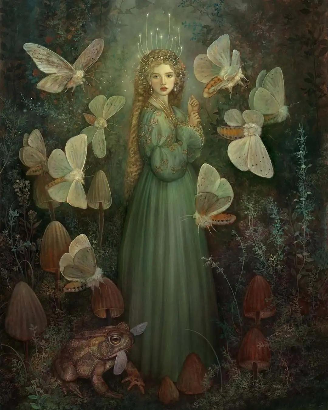 AnnieSteggGerard，美国当代奇幻具象油画家、插画师，定居佐治亚