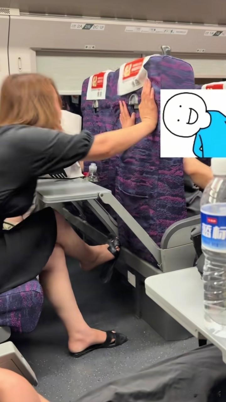 女子推座椅后续，起因是前排的乘客座椅往后靠时，压到了后排乘客的袋子，后排乘客就怒