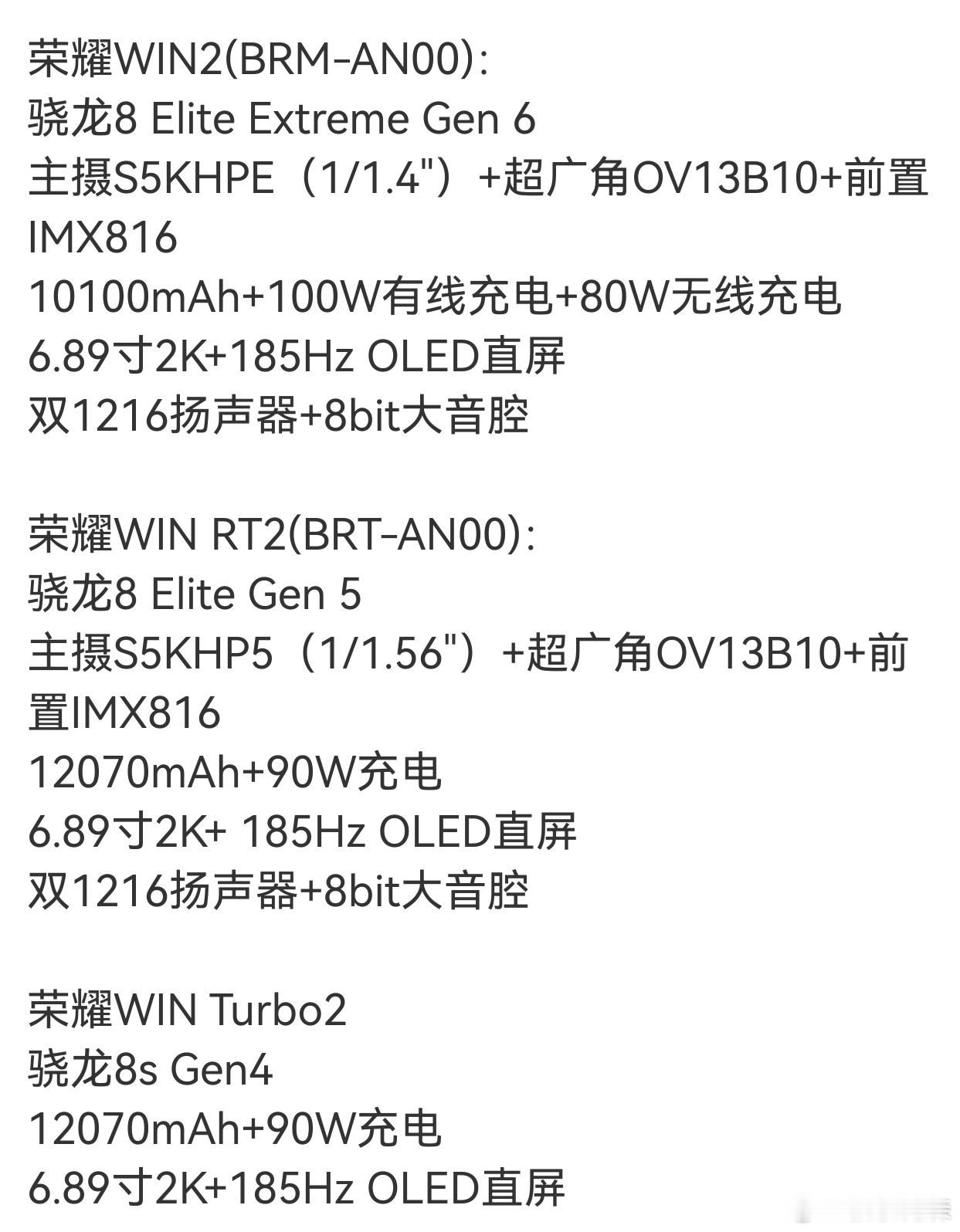 #荣耀win2#荣耀WIN2系列售价预测（最终版）：荣耀WIN2（骁龙8EE6，2K+185hz）1