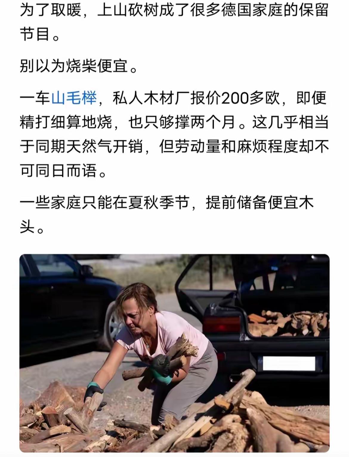 感谢美国，感谢欧盟，感谢乌克兰德国人已经过上了原始人的生活了他们连续砍了三年