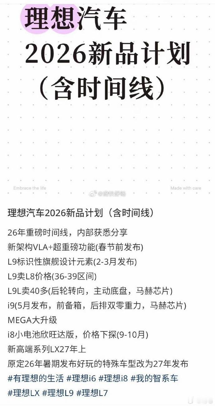 最近看到好几个所谓的「理想汽车2026款新品爆料」。总感觉有哪里不对劲………理想