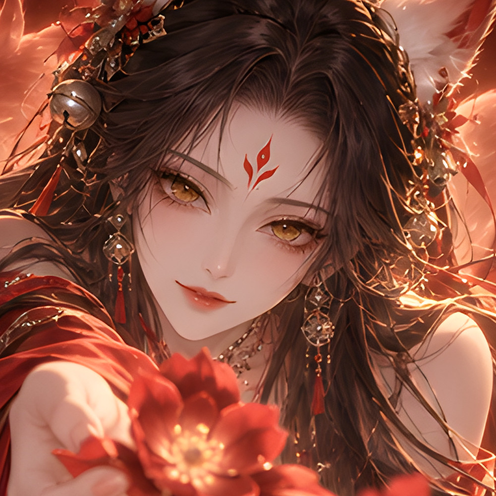 动漫头像|🦊红金入梦，九尾狐仙.​​​