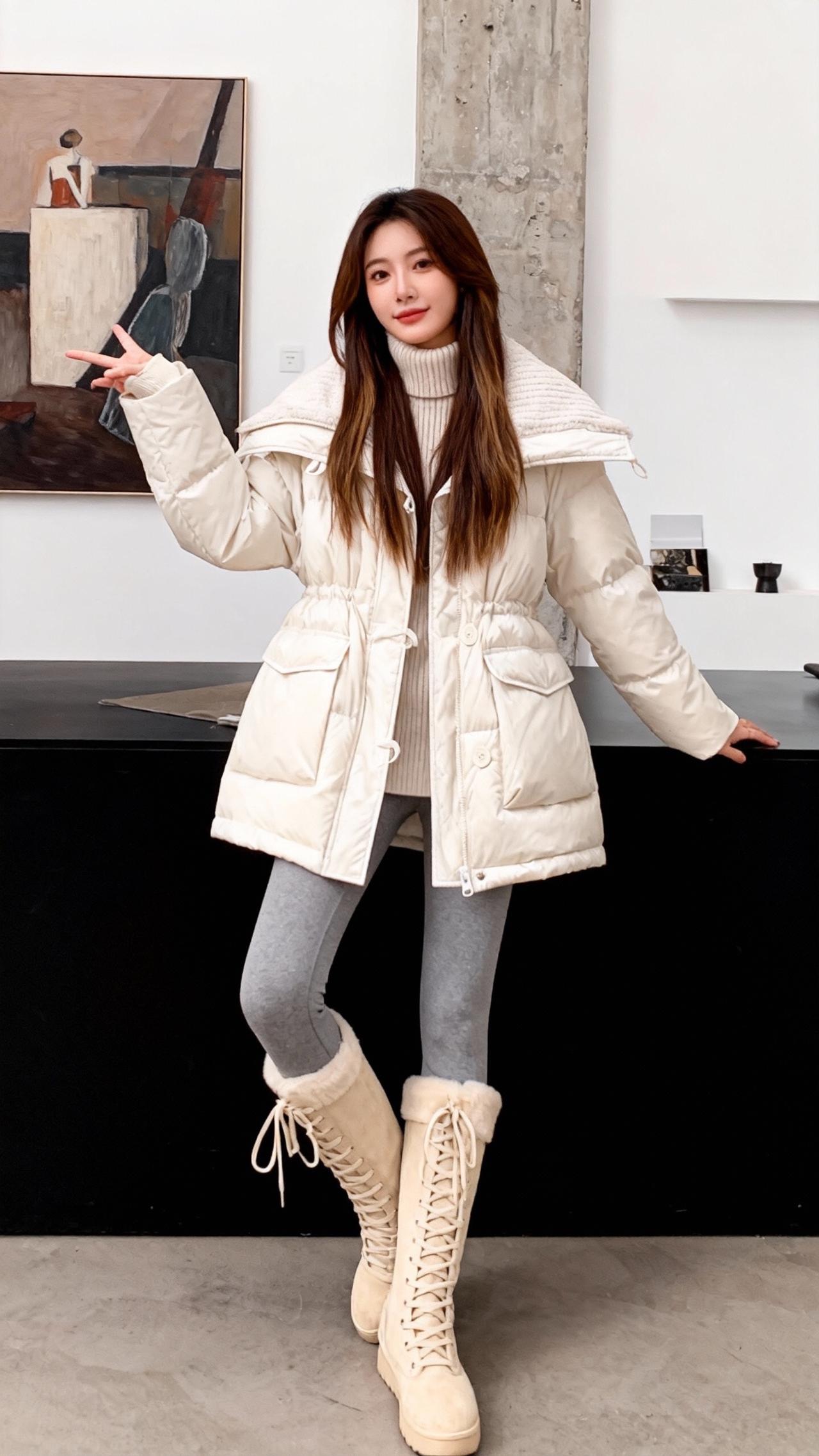 休闲穿搭外套穿搭羽绒服穿搭抖音推广穿搭ootd