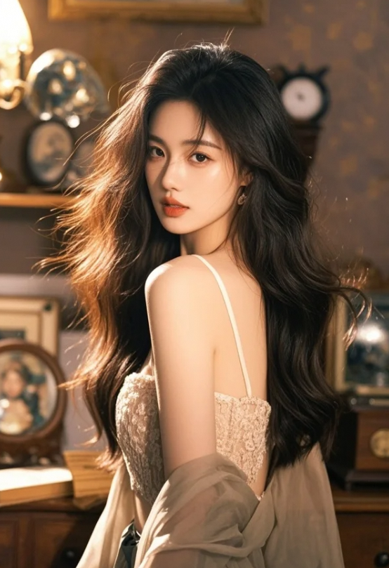 青丝如瀑垂，眉眼藏山海