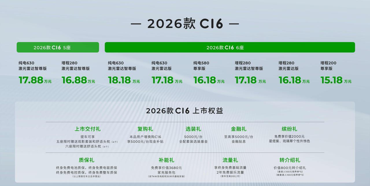 #终于可以在车里躺平了#2026款零跑C16上市发布，在三电、智能化和舒适性上