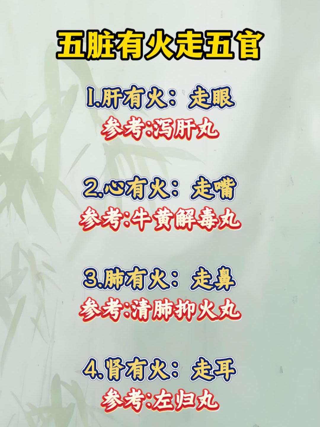 五脏有火走五官