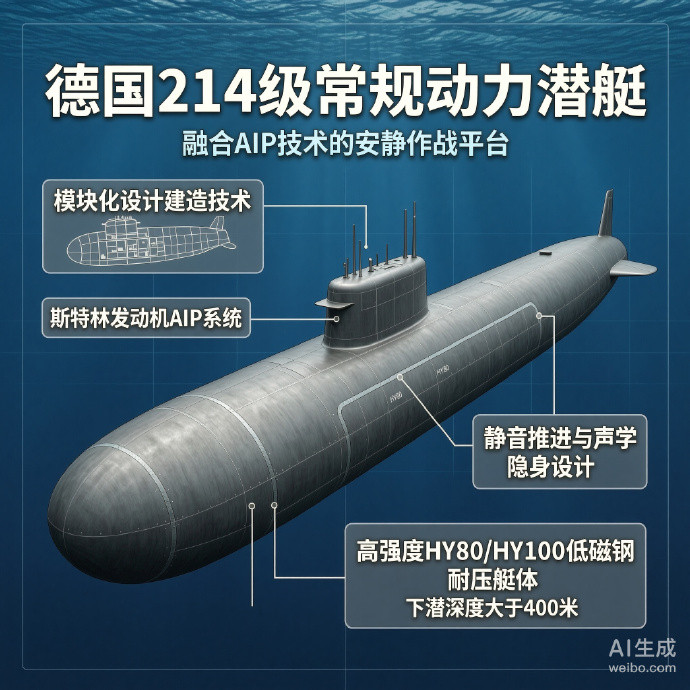 军事ai新视野德国214级常规潜艇214级潜艇（Type214Submar