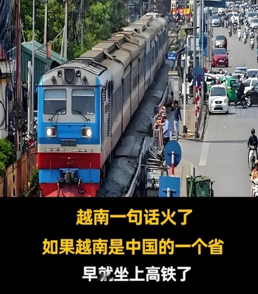 越南一句话火了：若越南是中国的1个省，早就坐上高铁了网络上曾有一句关于海外