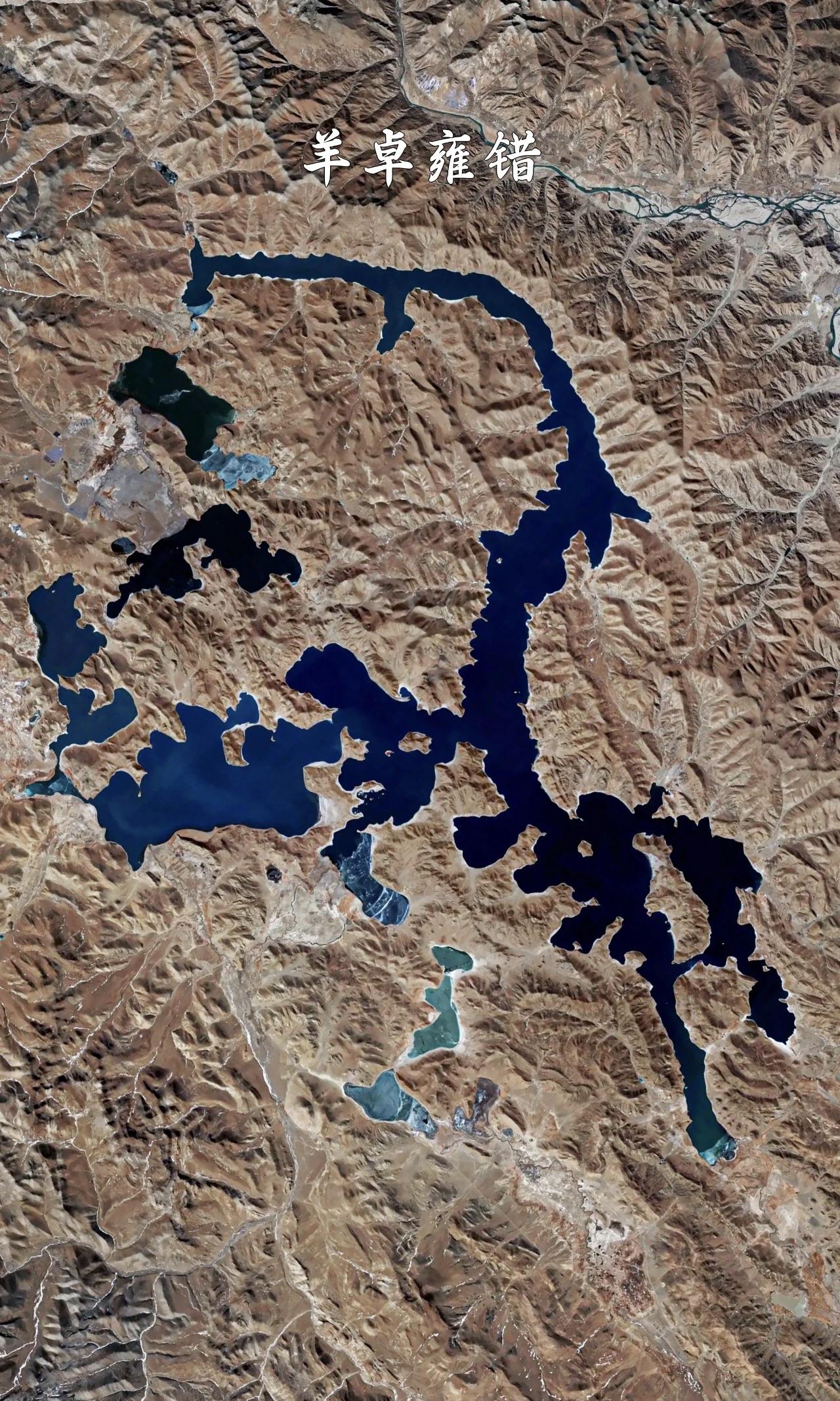 西藏羊卓雍错高清卫星图