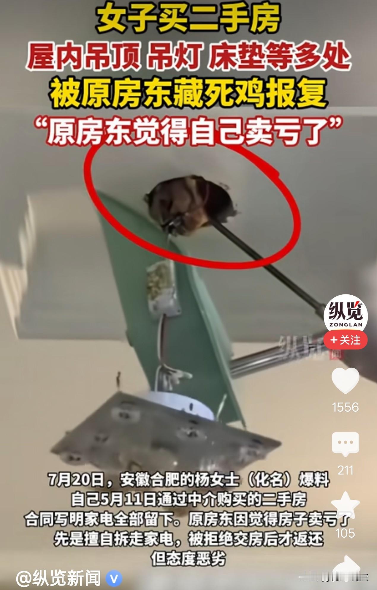 安徽合肥，一女子通过中介买了个二手房，拿到钥匙打开房门，屋里居然传出一股恶臭味，