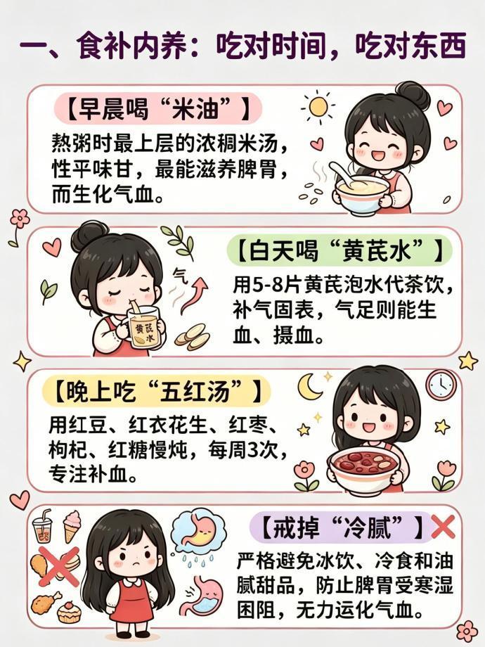 长期气血不足该如何调理，分享十二种居家就能完成的小动作，帮助身体慢慢充盈气血。