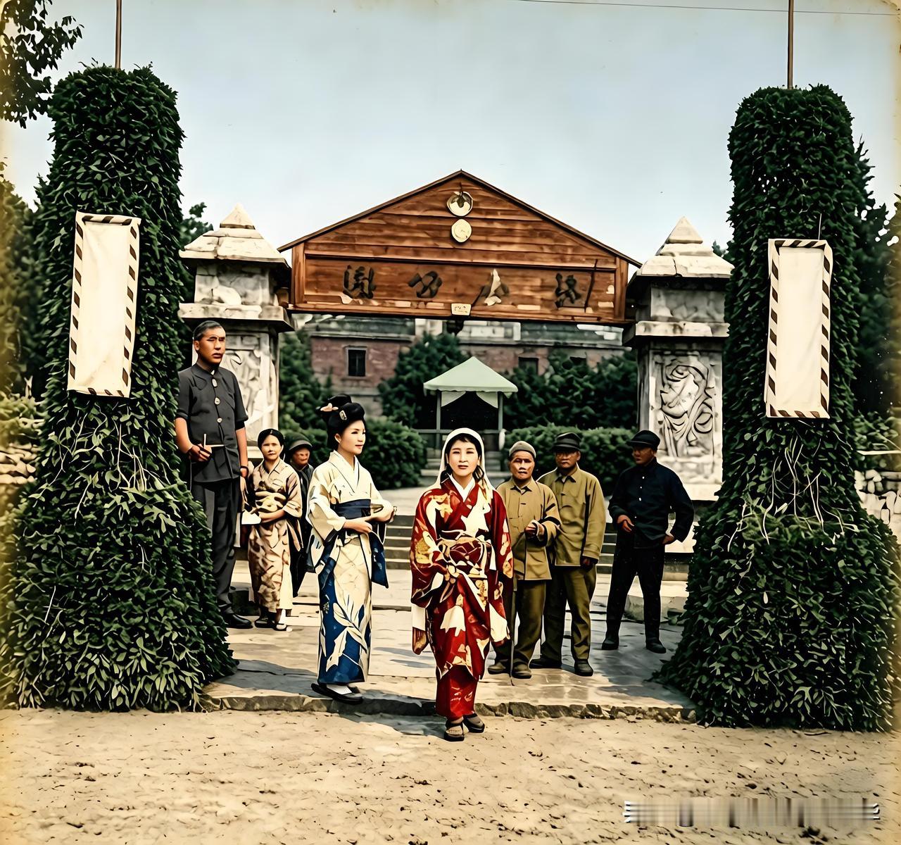 移植本土神社名号，看日本如何在台湾推行日式民俗这张照片是中国台湾日据时期（18