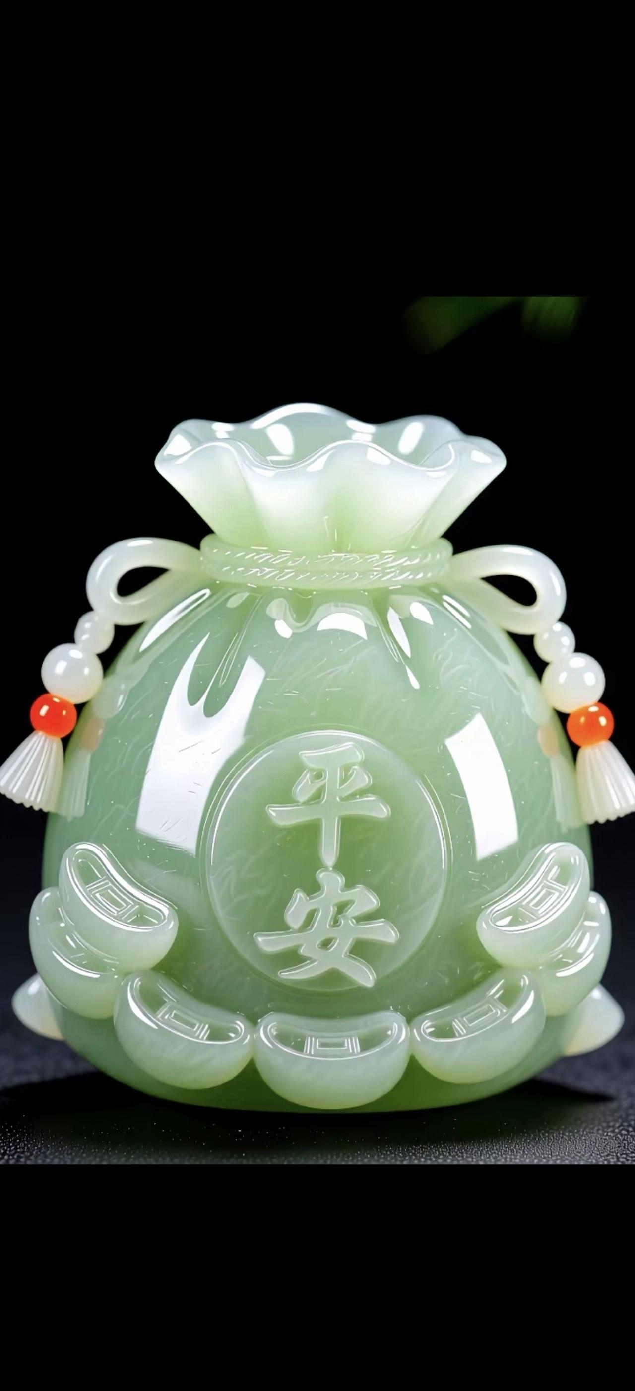一个翡翠平安扣，精致又吉祥。