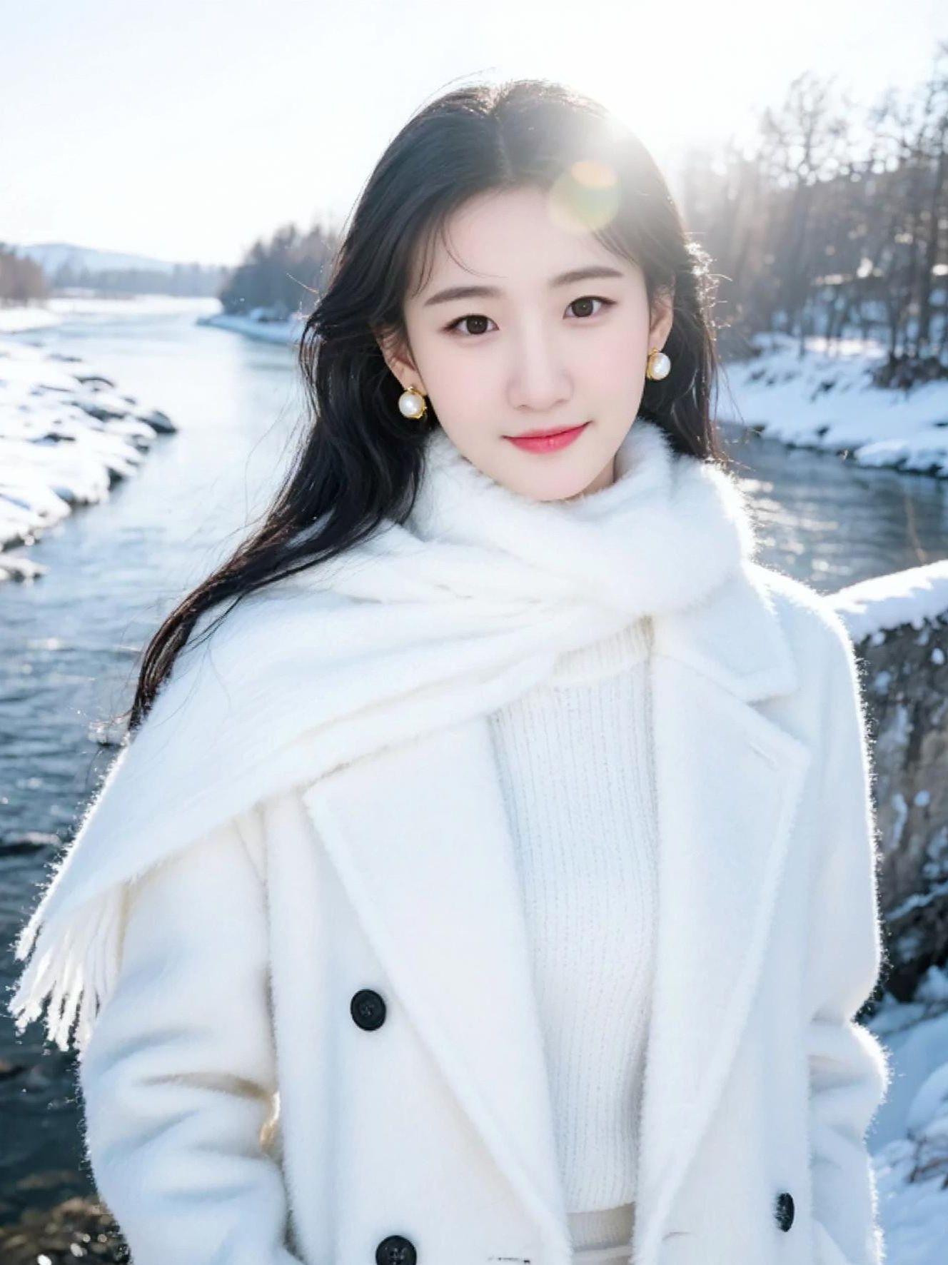 AI冬日珍珠写真