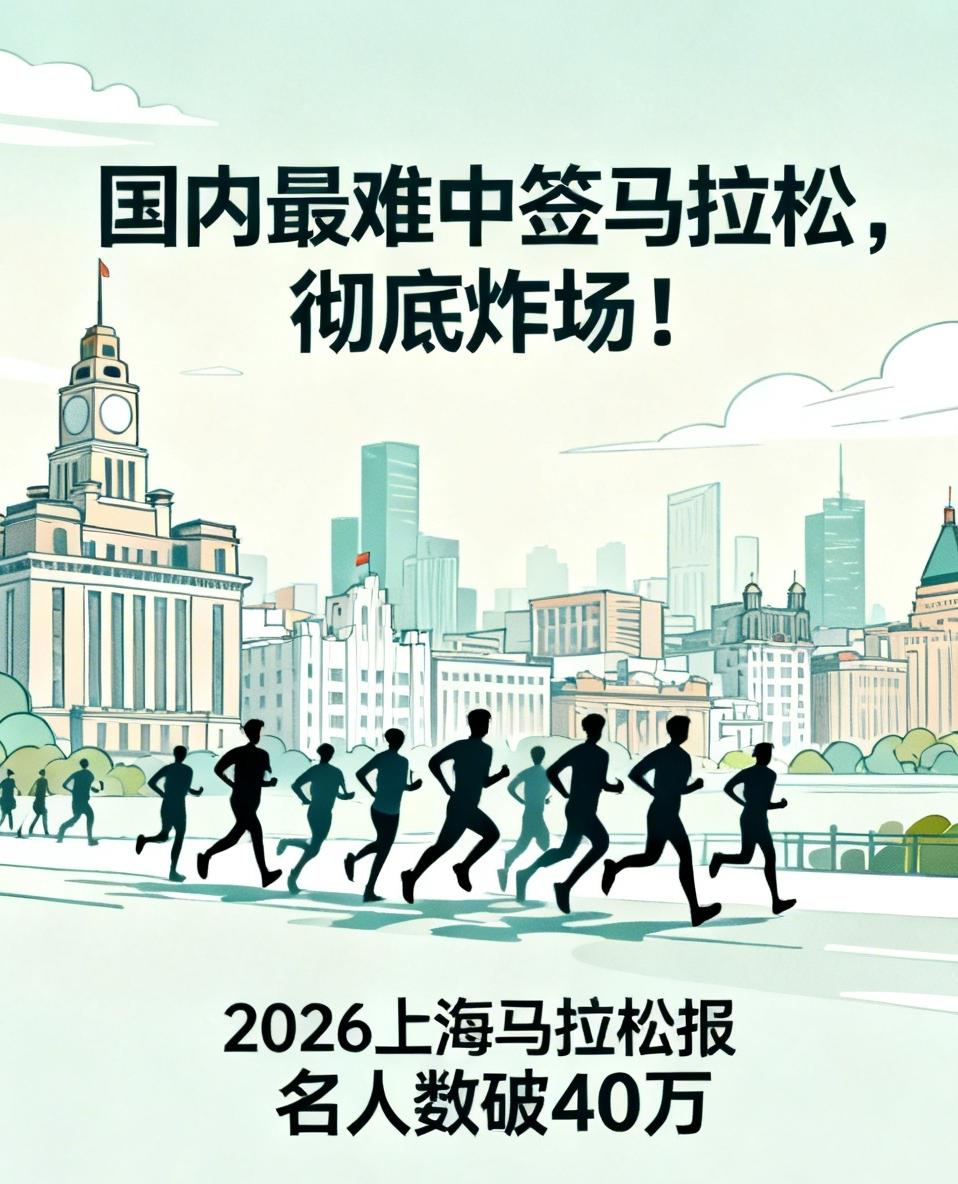 国内最难中签马拉松，彻底炸场！2026上海马拉松启动报名，报名人数破40万