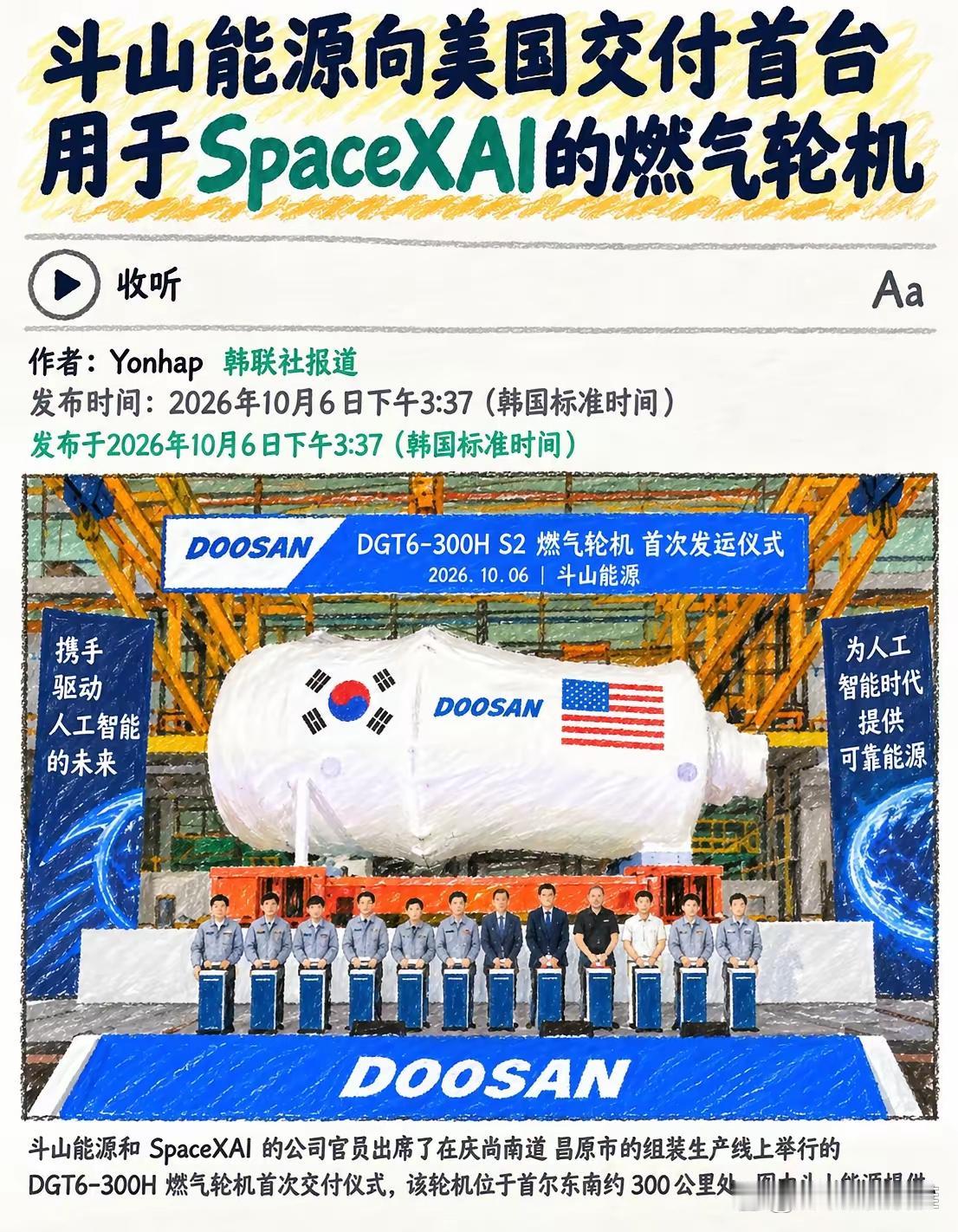 嫌国家电网接电太慢，马斯克干脆直接买下五台重型燃气轮机。第一台380兆瓦的