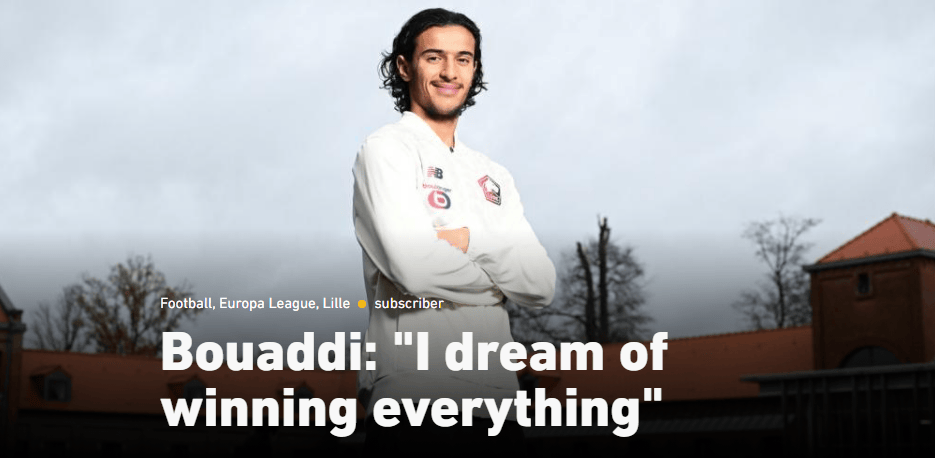 18岁里尔中场布阿迪: 在攻读数学学位, 足球并不是人生保证