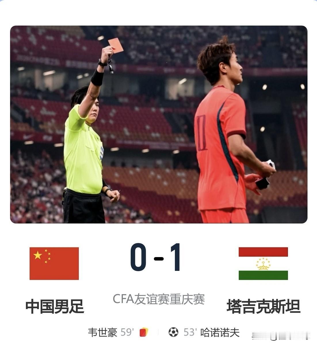 国足又又又输球了，热身赛0-1爆冷不敌塔吉克斯坦！国足踢得真的是要技术没脑子